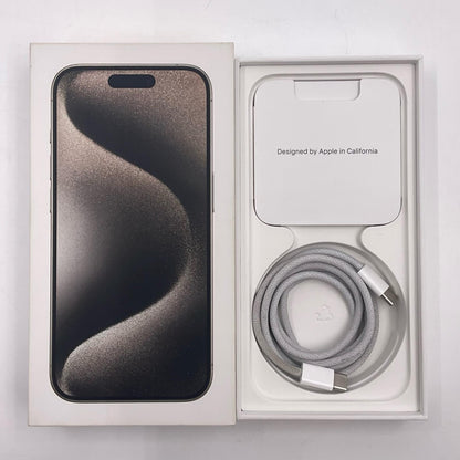 【全額返金保証】【最速発送】Apple iPhone iPhone 15 Pro 128GB ナチュラルチタニウム 白ロム 美品 動作確認済 85%