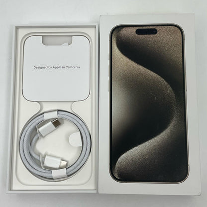 【全額返金保証】【最速発送】Apple iPhone iPhone 15 Pro 128GB ナチュラルチタニウム SIMフリー 白ロム 美品 動作確認済 92%
