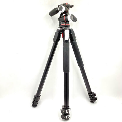 【全額返金保証】【最速発送】Manfrotto 055プロアルミニウム三脚3段+RC2付き3ウェイ雲台キット MK055XPRO3-3W 動作確認済