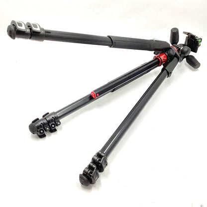 【全額返金保証】【最速発送】Manfrotto 055プロアルミニウム三脚3段+RC2付き3ウェイ雲台キット MK055XPRO3-3W 動作確認済