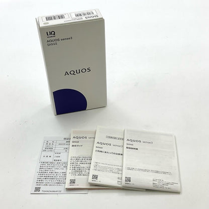 【全額返金保証】【最速発送】SHARP AQUOS sense3 ホワイト au SHV45 白ロム 美品 動作確認済