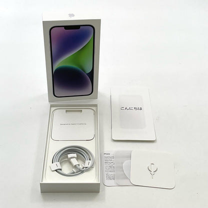 【全額返金保証】【最速発送】Apple iPhone iPhone 14 Plus 128GB パープル SIMフリー 白ロム 動作確認済 84%
