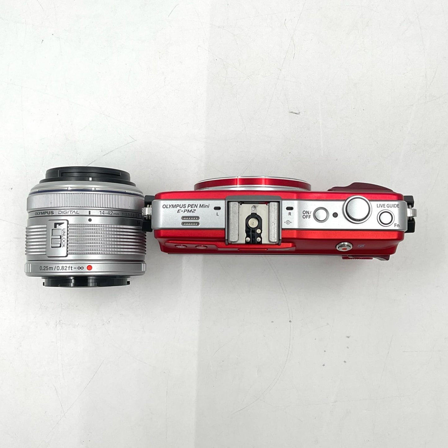 【最速発送】OLYMPUS デジタル一眼 PEN mini E-PM2 レンズキット レッド【難有】