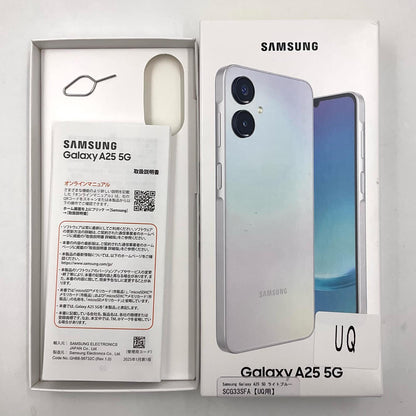 【全額返金保証】【最速発送】SAMSUNG Galaxy A25 5G 64GB ライトブルー UQmobile SCG33SFA 白ロム 超美品 動作確認済