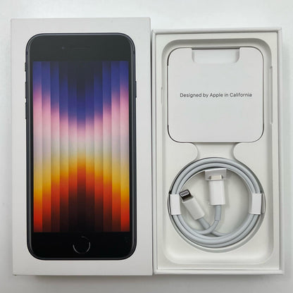 【全額返金保証】【最速発送】Apple iPhone iPhone SE（第3世代） 128GB ミッドナイト SIMフリー 白ロム 超美品 動作確認済 94%