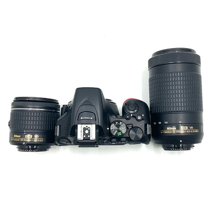 【全額返金保証】【最速発送】Nikon デジタル一眼 D5600 ダブルズームキット ブラック 動作確認済