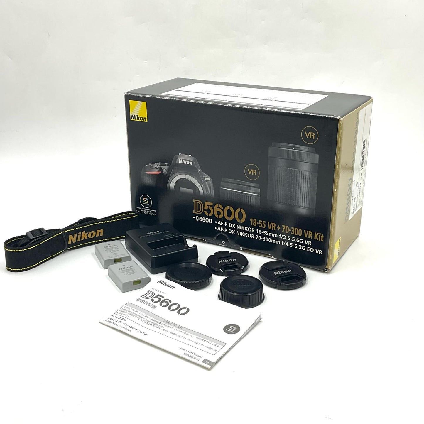 【全額返金保証】【最速発送】Nikon デジタル一眼 D5600 ダブルズームキット ブラック 動作確認済