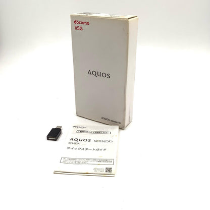 【全額返金保証】【最速発送】SHARP AQUOS Sense5G 64GB コーラルレッド docomo SIMフリー SH-53A 白ロム 動作確認済