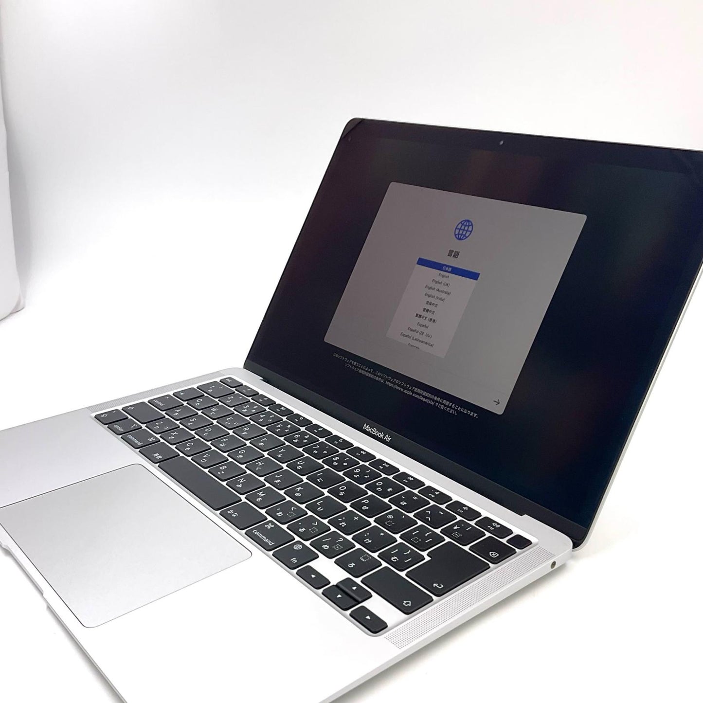 【全額返金保証】【最速発送】Apple MacBook Air 13.3インチ 2020 Apple M1 8GB SSD 256GB シルバー 87% 動作確認済