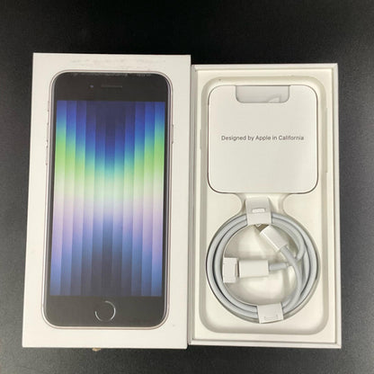 【全額返金保証】【最速発送】Apple iPhone iPhone SE（第3世代） 128GB スターライト Softbank 白ロム 動作確認済 85%