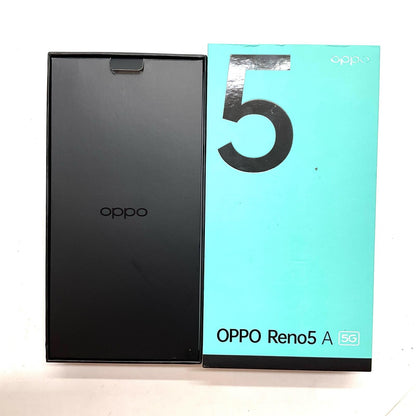 【全額返金保証】【最速発送】OPPO Reno 5 A 128GB アイスブルー Softbank A101OP 白ロム 動作確認済