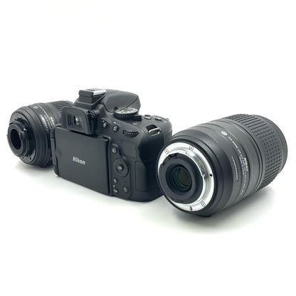 【全額返金保証】【最速発送】Nikon デジタル一眼 D5100 ダブルズームキット ブラック 美品 動作確認済