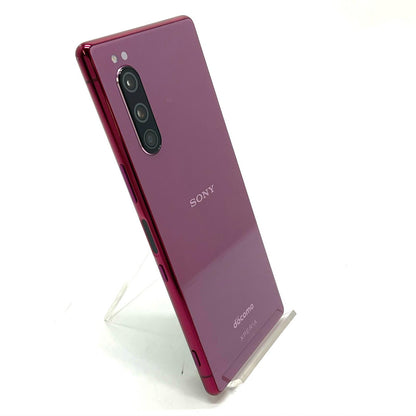 【全額返金保証】【最速発送】Sony Xperia 5 64GB レッド docomo SO-01M 白ロム 動作確認済