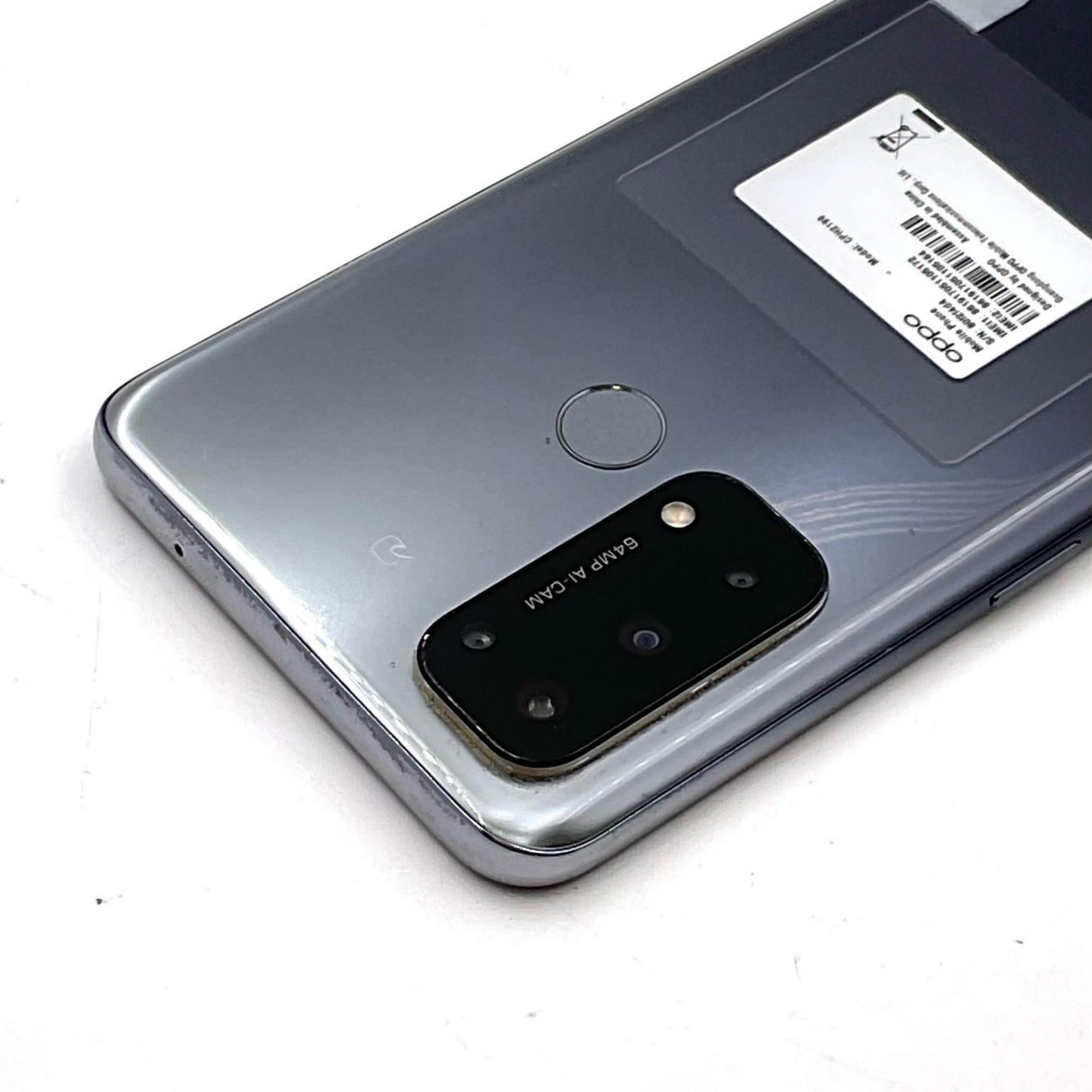 【全額返金保証】【最速発送】OPPO Reno 5 A 128GB シルバーブラック SIMフリー CPH2199 白ロム 動作確認済