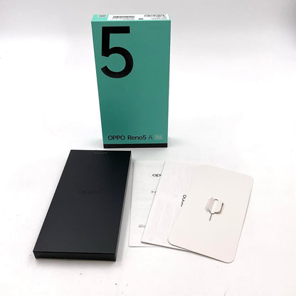 【全額返金保証】【最速発送】OPPO Reno 5 A 128GB シルバーブラック SIMフリー CPH2199 白ロム 動作確認済