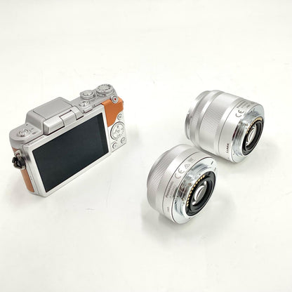 【全額返金保証】【最速発送】Panasonic デジタル一眼 LUMIX DMC-GF7W ダブルズームレンズキット ブラウン 美品 動作確認済