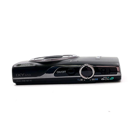 【全額返金保証】【最速発送】Canon コンパクトデジタルカメラ IXY650 ブラック 超美品 動作確認済