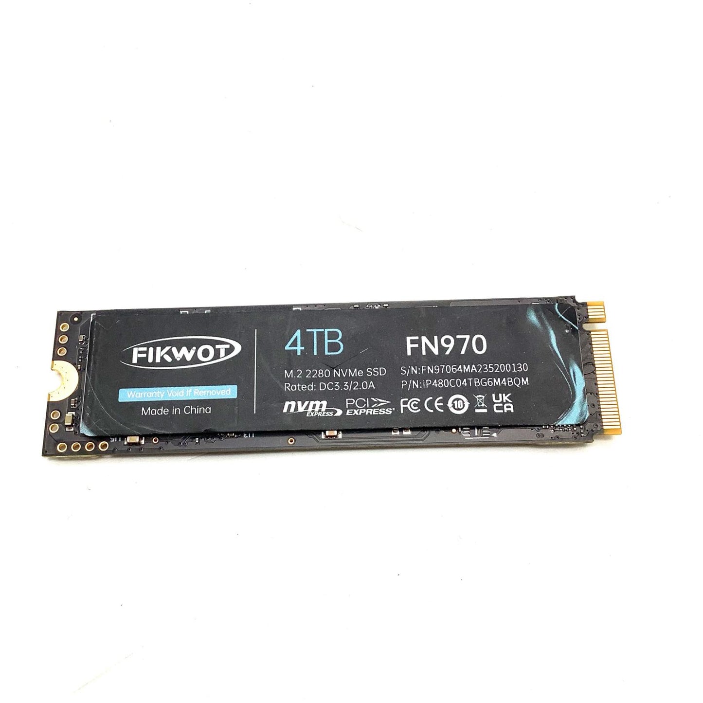 【全額返金保証】【最速発送】FIKWOT M.2 SSD 4TB FN970 美品 動作確認済