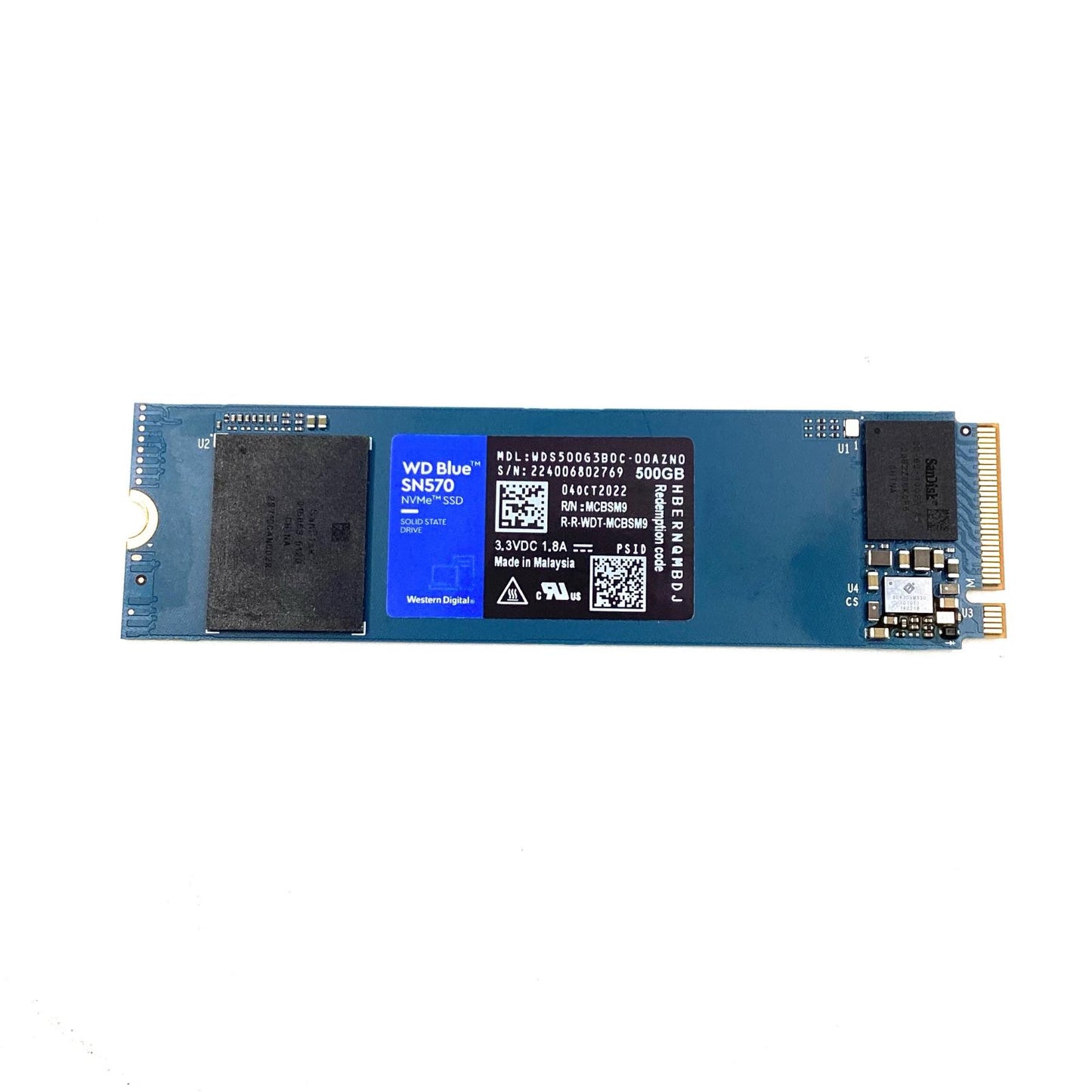 【全額返金保証】【最速発送】Western Digital M.2 SSD 500GB SN570 美品 動作確認済