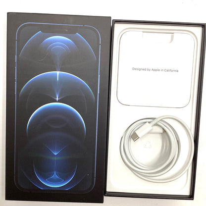 【全額返金保証】【最速発送】Apple iPhone iPhone 12 Pro Max 256GB パシフィックブルー Softbank 白ロム 動作確認済 82%