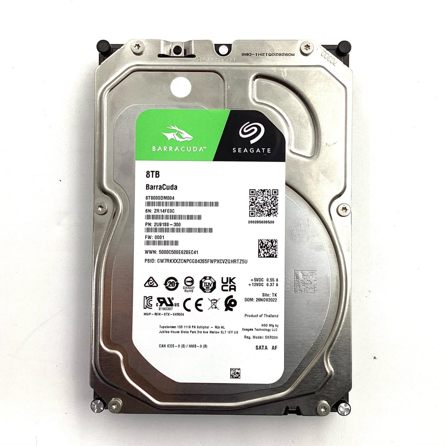 【全額返金保証】【最速発送】SEAGATE BarraCuda HDD 8TB ST80000DM004 美品 動作確認済