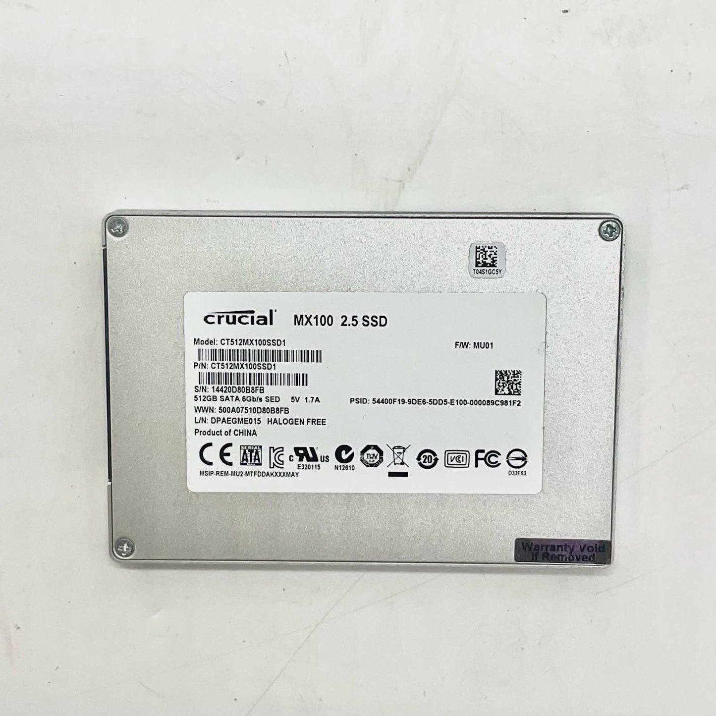 【全額返金保証】【最速発送】crucial SSD 512GB 美品 動作確認済