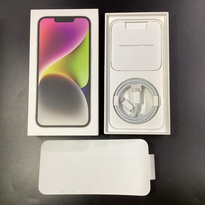 【全額返金保証】【最速発送】Apple iPhone iPhone 14 128GB ミッドナイト au 白ロム 美品 動作確認済 100%