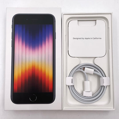 【全額返金保証】【最速発送】Apple iPhone iPhone SE（第3世代） 64GB ミッドナイト SIMフリー 白ロム 動作確認済 95%
