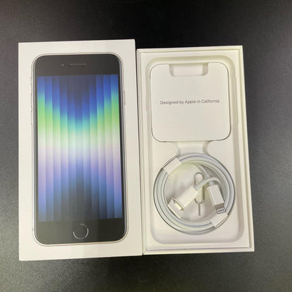 【全額返金保証】【最速発送】Apple iPhone iPhone SE（第3世代） 128GB スターライト Softbank SIMフリー 白ロム 動作確認済 76%