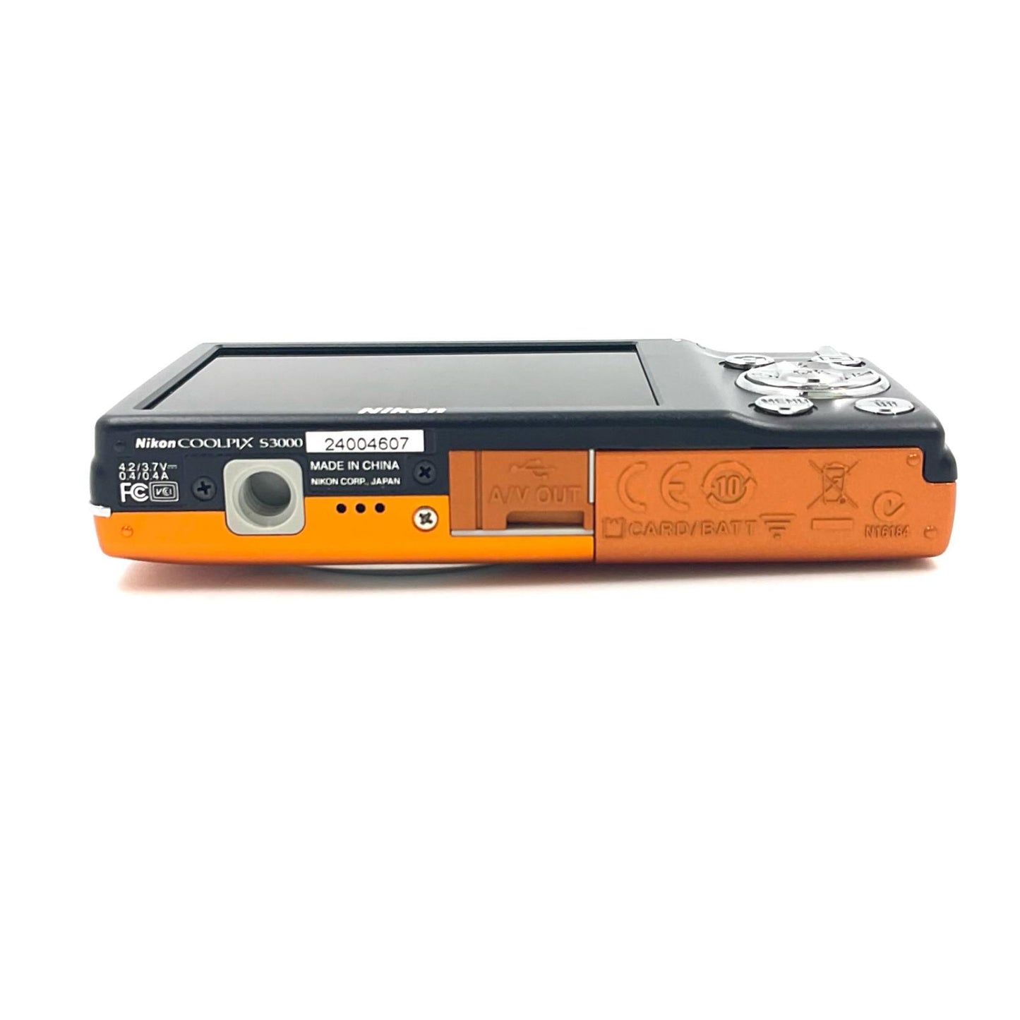 【全額返金保証】【最速発送】Nikon コンパクトデジタルカメラ COOLPIX S3000 ファインオレンジ 美品 動作確認済