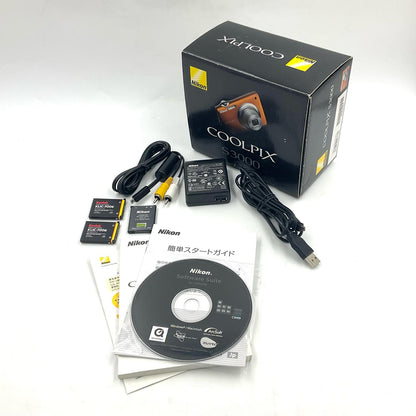 【全額返金保証】【最速発送】Nikon コンパクトデジタルカメラ COOLPIX S3000 ファインオレンジ 美品 動作確認済