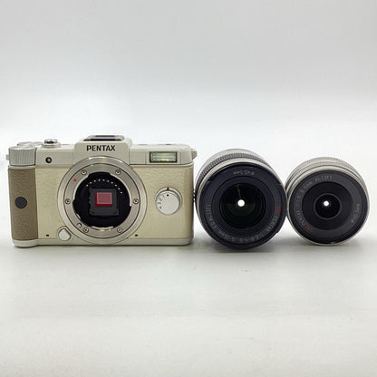 【全額返金保証】【最速発送】PENTAX デジタル一眼 PENTAX Q ダブルレンズキット ホワイト 動作確認済