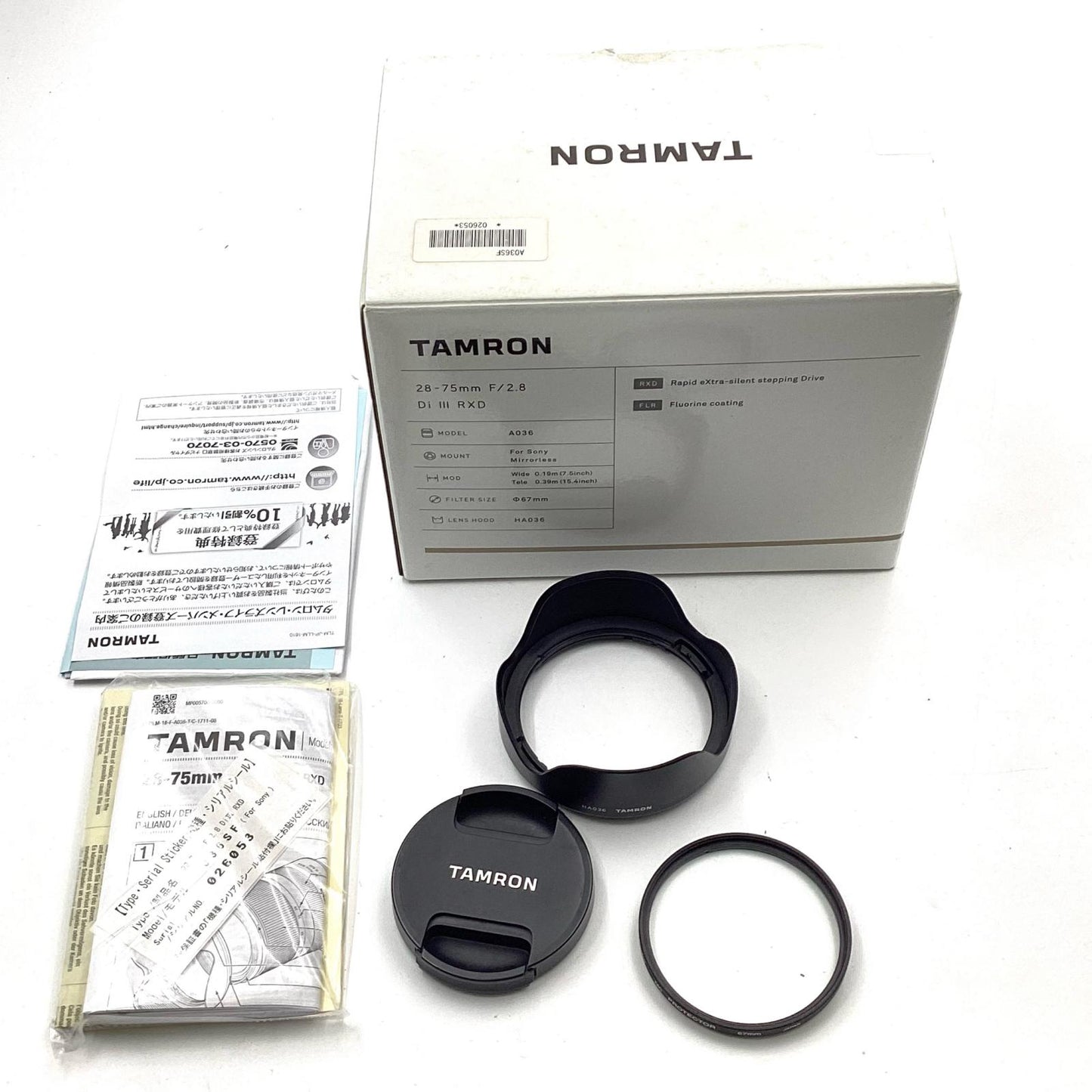 【全額返金保証】【最速発送】TAMRON 28-75mm F/2.8 Di III RXD (Model A036) 美品 動作確認済