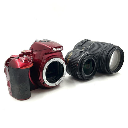 【全額返金保証】【最速発送】Nikon デジタル一眼 D5500 ダブルズームキット [レッド] レッド 動作確認済