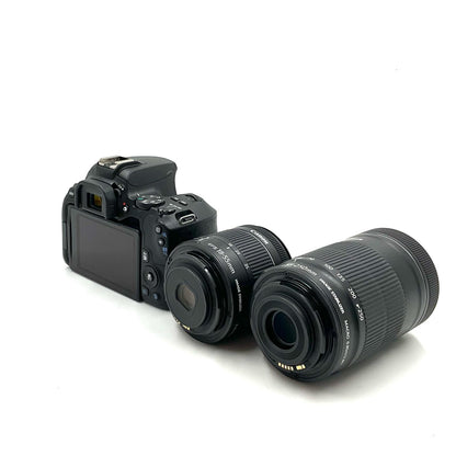 【全額返金保証】【最速発送】Canon デジタル一眼 EOS Kiss X10 ダブルズームキット ブラック 美品 動作確認済