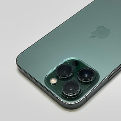 【全額返金保証】【最速発送】Apple iPhone iPhone 13 Pro Max 256GB アルパイングリーン au SIMフリー 動作確認済 80%