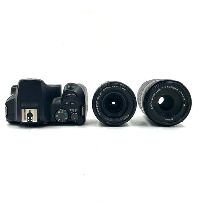 【全額返金保証】【最速発送】Canon デジタル一眼 EOS Kiss X10 ダブルズームキット ブラック 動作確認済