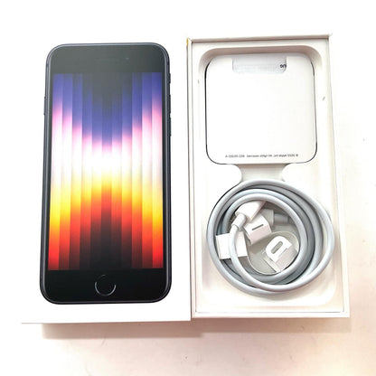 【全額返金保証】【最速発送】Apple iPhone iPhone SE（第3世代） 128GB ミッドナイト au 白ロム 動作確認済 75%