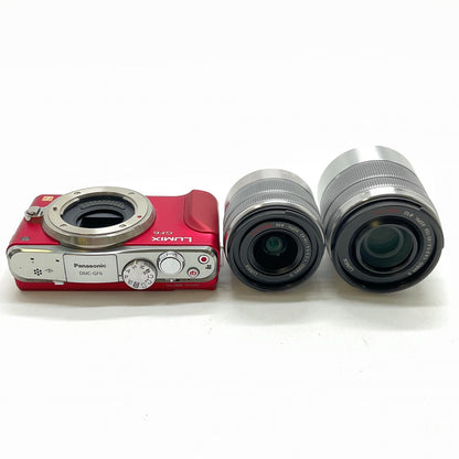 【全額返金保証】【最速発送】Panasonic デジタル一眼 LUMIX DMC-GF6W-R ダブルズームレンズキット レッド 動作確認済