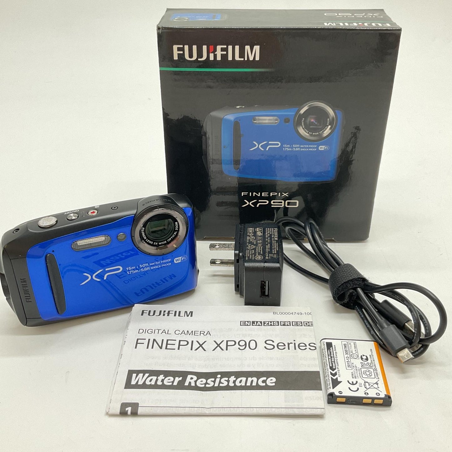 【全額返金保証】【最速発送】FUJIFILM コンパクトデジタルカメラ FinePix XP90 [ブルー] 動作確認済