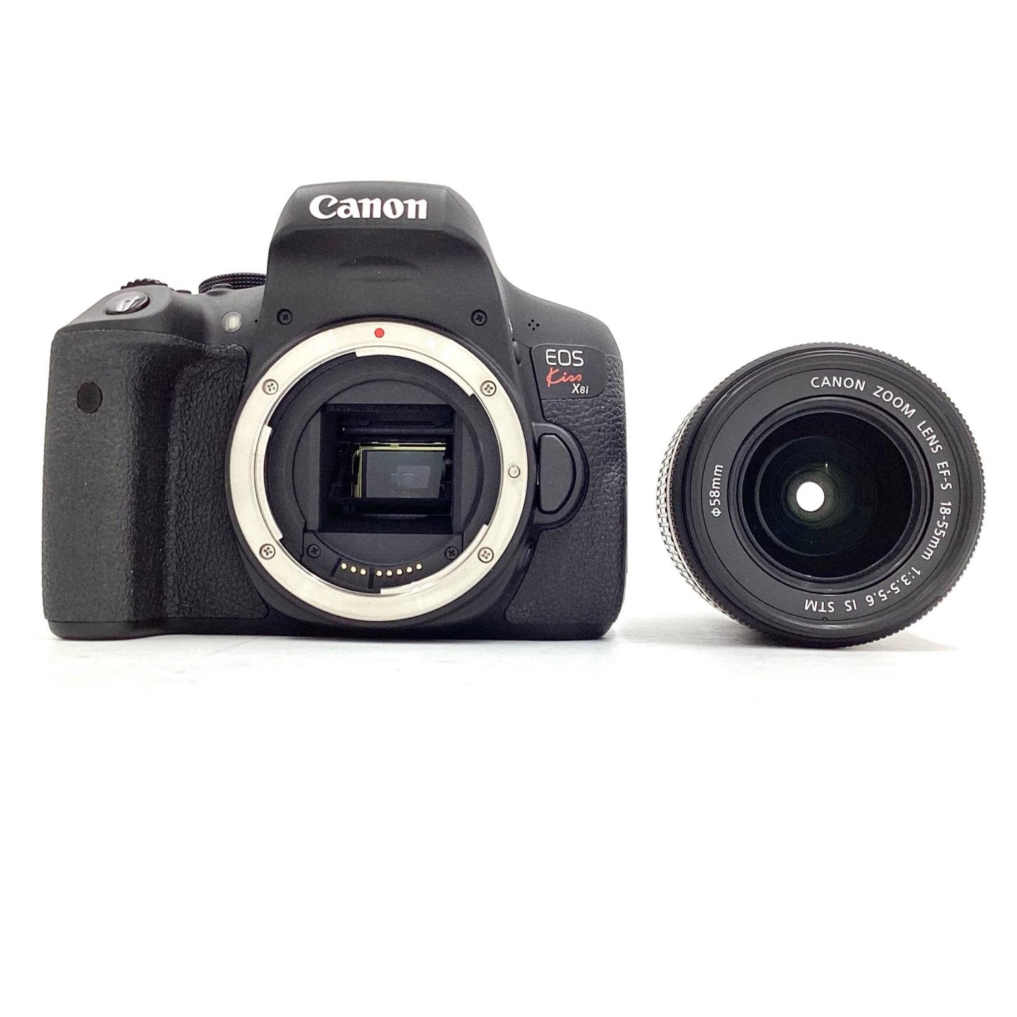 【全額返金保証】【最速発送】Canon デジタル一眼 EOS Kiss X8i EF-S18-55 IS STM レンズキット ブラック 美品 動作確認済