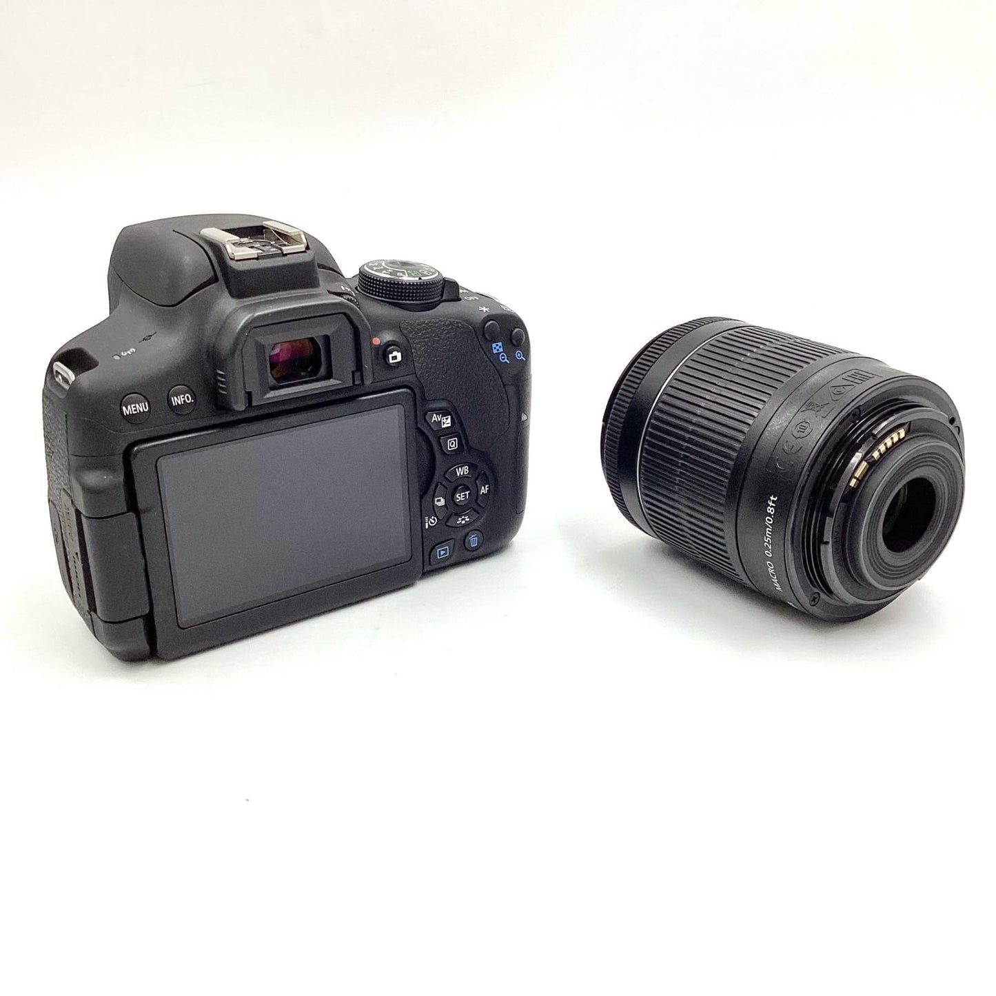 【全額返金保証】【最速発送】Canon デジタル一眼 EOS Kiss X8i EF-S18-55 IS STM レンズキット ブラック 美品 動作確認済