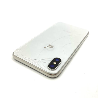 【最速発送】Apple iPhone iPhone X 256GB シルバー au 白ロム【難有】 100%