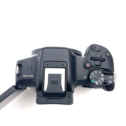 【全額返金保証】【最速発送】Canon デジタル一眼 EOS R50 ダブルズームキット ブラック 美品 動作確認済