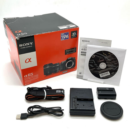 【全額返金保証】【最速発送】Sony デジタル一眼 α65 SLT-A65V ボディ ブラック 動作確認済