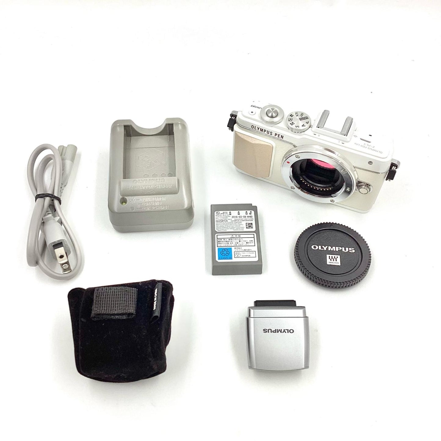 【全額返金保証】【最速発送】OLYMPUS デジタル一眼 PEN Lite E-PL7 ボディ ホワイト 美品 動作確認済