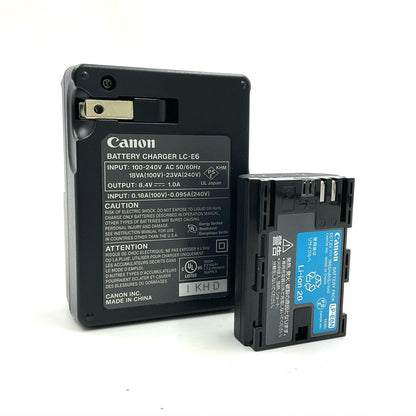 【全額返金保証】【最速発送】Canon リチウムイオンバッテリー LP-E6N ＋ バッテリーチャージャー LC-E6 美品 動作確認済