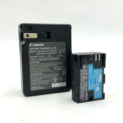 【全額返金保証】【最速発送】Canon リチウムイオンバッテリー LP-E6NH ＋ バッテリーチャージャー LC-E6 美品 動作確認済
