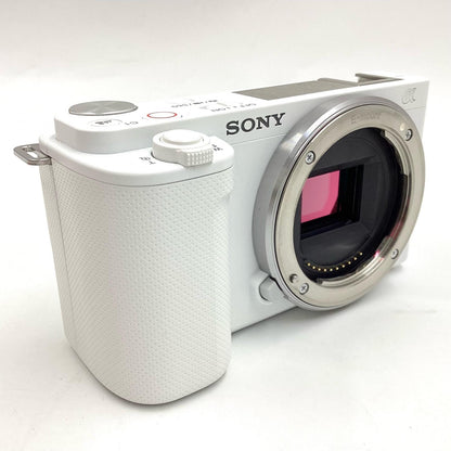 【全額返金保証】【最速発送】Sony デジタル一眼 VLOGCAM ZV-E10 ボディ ホワイト 美品 動作確認済