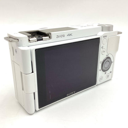 【全額返金保証】【最速発送】Sony デジタル一眼 VLOGCAM ZV-E10 ボディ ホワイト 美品 動作確認済